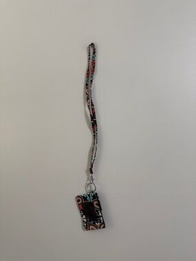 Floral Pattern Lanyard Badge Holder - Black, Teal & Coral